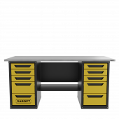 Верстак двухтумбовый 5 ящиков /5 ящиков, желтый 1800*700 GAROPT, GT1800Y5Y5.yell