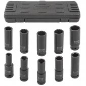 Набор головок ударных глубоких 10пр.,1/2" 12гр.(10,12-15,17,19,21,22,24мм), в пластиковом кейсе Набор головок ударных глубоких 10пр.,1/2" 12гр.(10,12-15,17,19,21,22,24мм), в пластиковом кейсе