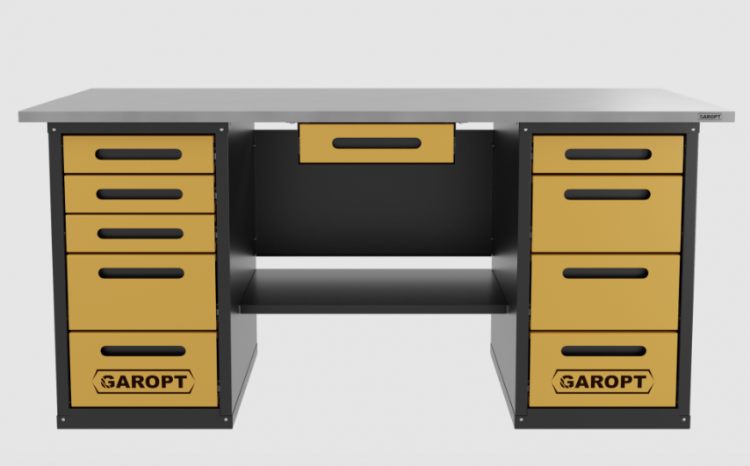 Верстак с ящиком двухтумбовый 4 ящиков /5 ящиков 1800*700 желтый GAROPT, GT1800Y1Y4Y5.yell Верстак с ящиком двухтумбовый 4 ящиков /5 ящиков 1800*700 желтый GAROPT, GT1800Y1Y4Y5.yell