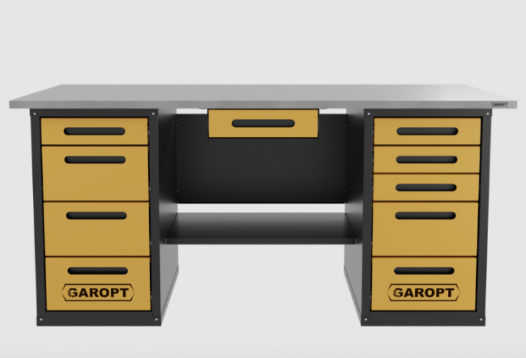 Верстак с ящиком двухтумбовый 4 ящиков /5 ящиков 1800*700 желтый GAROPT, GT1800Y1Y4Y5.yell Верстак с ящиком двухтумбовый 4 ящиков /5 ящиков 1800*700 желтый GAROPT, GT1800Y1Y4Y5.yell
