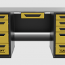 Верстак с ящиком двухтумбовый 4 ящиков /5 ящиков 1800*700 желтый GAROPT, GT1800Y1Y4Y5.yell