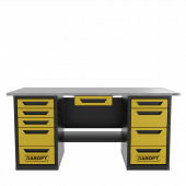 Верстак с ящиком двухтумбовый 4 ящиков /5 ящиков 1800*700 желтый GAROPT, GT1800Y1Y4Y5.yell