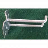 Крючок металлический двойной для перфорированной панели (Ø-6мм, L-75мм)