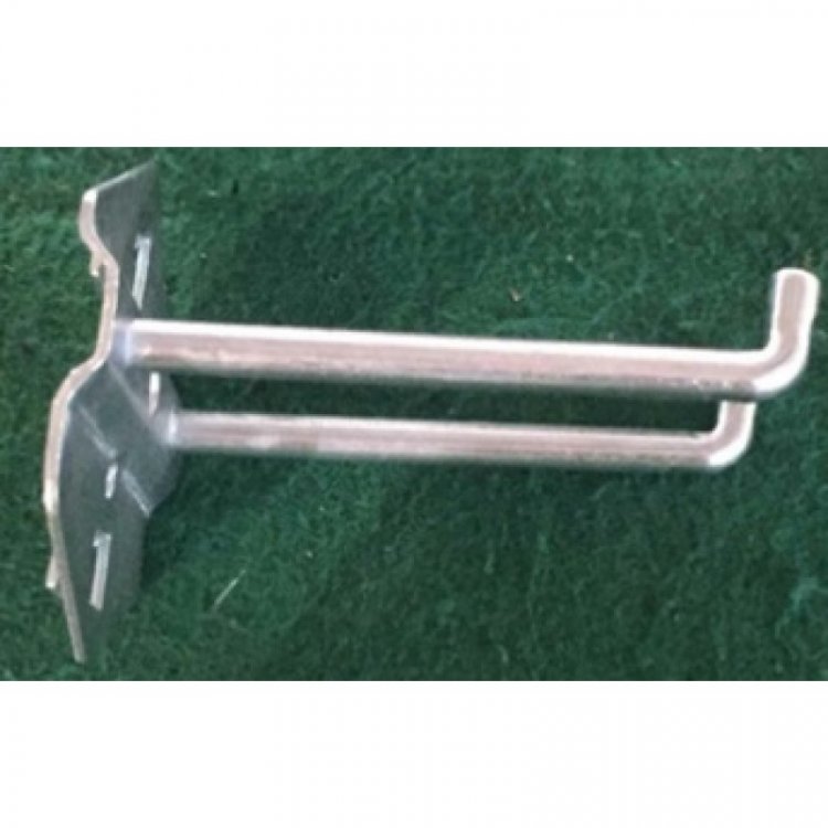 Крючок металлический двойной для перфорированной панели (Ø-6мм, L-75мм)