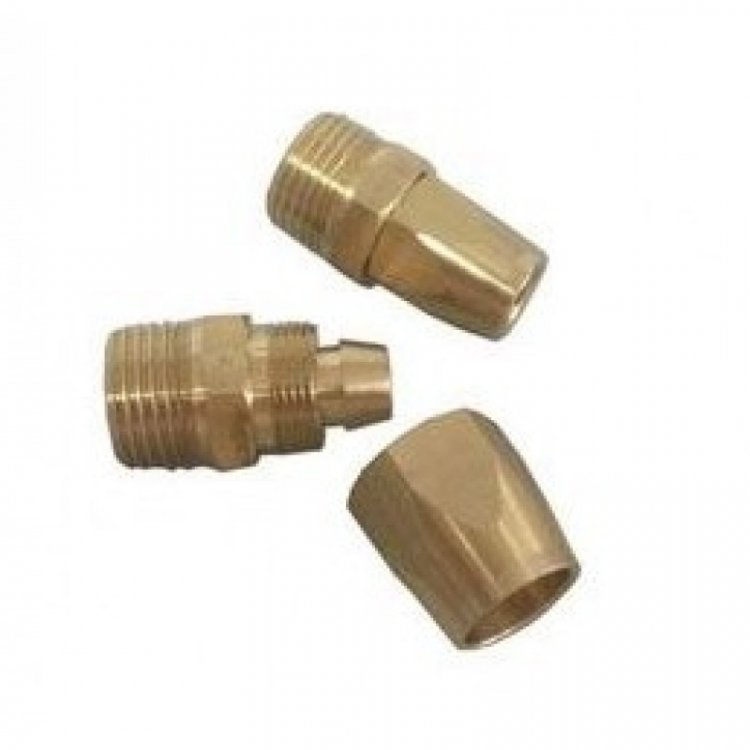 Соединитель резьбовой 1/2" с зажимом для шланга  10*14мм (наруж. резьба)