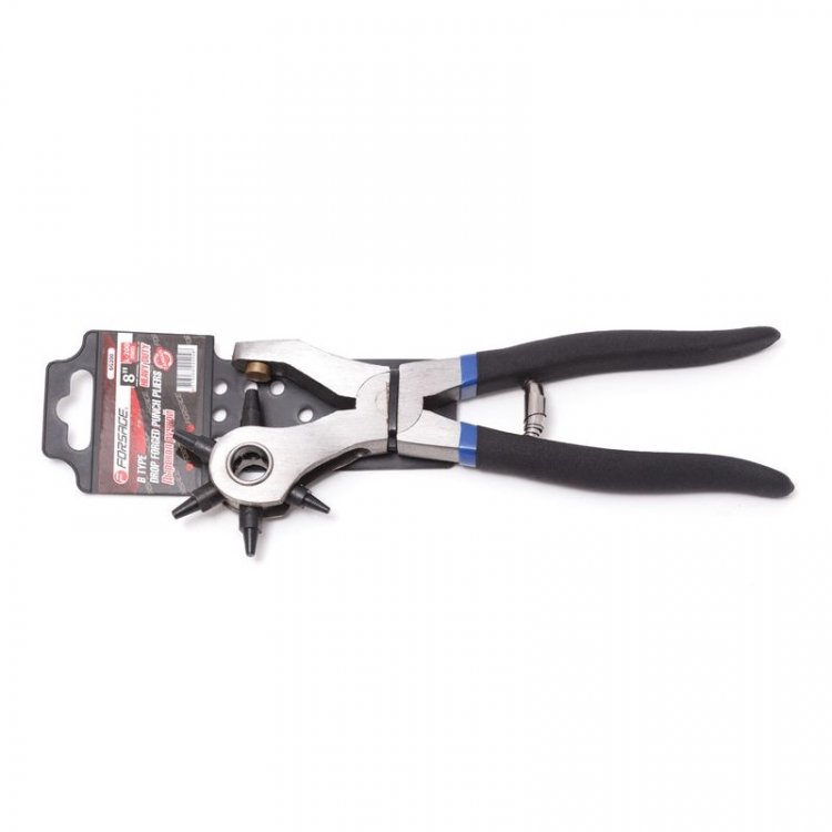 Дырокол ручной для кожи и материалов 360° CR-V 8"-200мм (2, 2.5, 3, 3.5, 4, 5мм), на пластиковом держателе