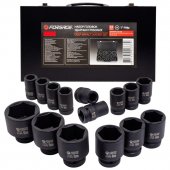 Набор головок ударных 15пр. 1" 6гр.(22,24,27,30,32,33,34,36,38,40,41,46,50,55,60),в метал.кейсе Набор головок ударных 15пр. 1" 6гр.(22,24,27,30,32,33,34,36,38,40,41,46,50,55,60),в метал.кейсе