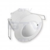 Датчик движения встраиваемый CR-5 mini, MAX 800W, 360град, радиус 6м, IP20, работает с LED, белый корпус Датчик движения встраиваемый CR-5 mini, MAX 800W, 360град, радиус 6м, IP20, работает с LED, белый корпус