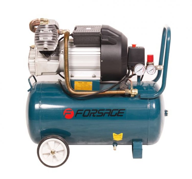 Компрессор  50л 2-х поршневой с прямым приводом (2.2кВт, ресивер 50л,8 бар, 356л/м, 220В)