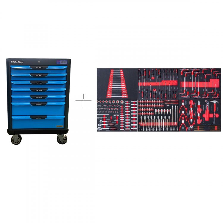 Тележка профессиональная с 7 ящиками+инструмент 277 предметов