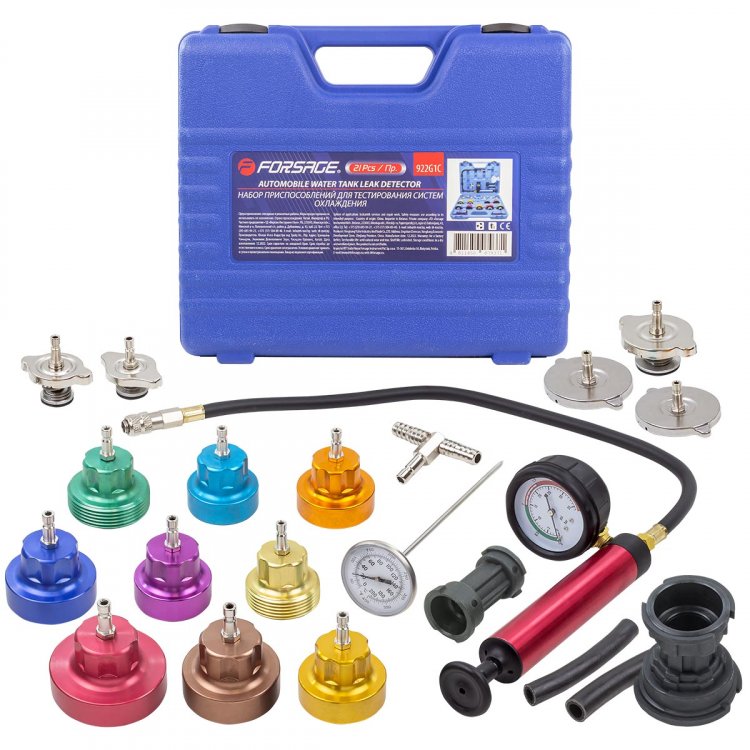 Набор приспособлений для тестирования систем охлаждения 21пр.(0-2.5bar), в кейсе Набор приспособлений для тестирования систем охлаждения 21пр.(0-2.5bar), в кейсе