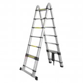 Лестница-стремянка телескопическая алюм. бытовая 2.8+2.8м (9+9 ступ.) Лестница-стремянка телескопическая алюм. бытовая 2.8+2.8м (9+9 ступ.)
