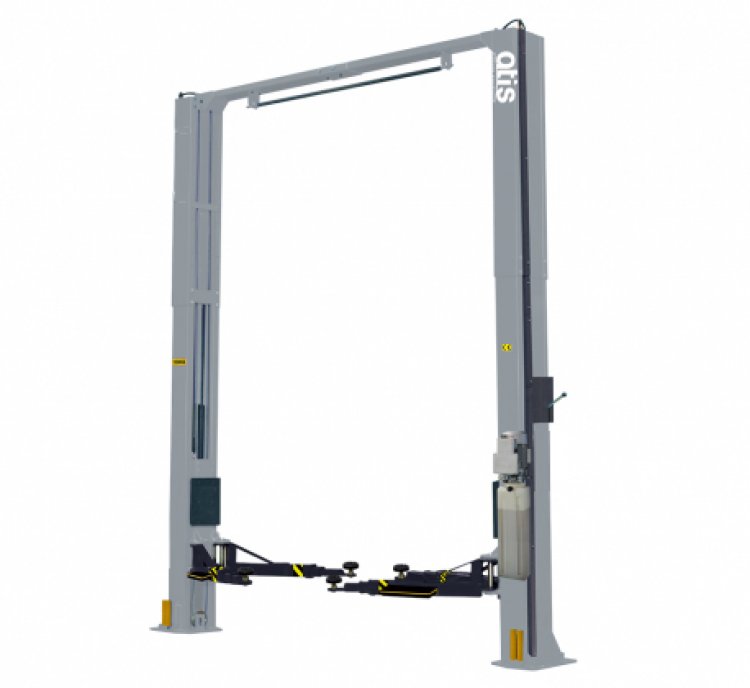 Подъемник двухстоечный 5 т. для работы с длиннобазными автомобилями. Лапы Пд и Зд 935-1855 мм (3-ех секционные)