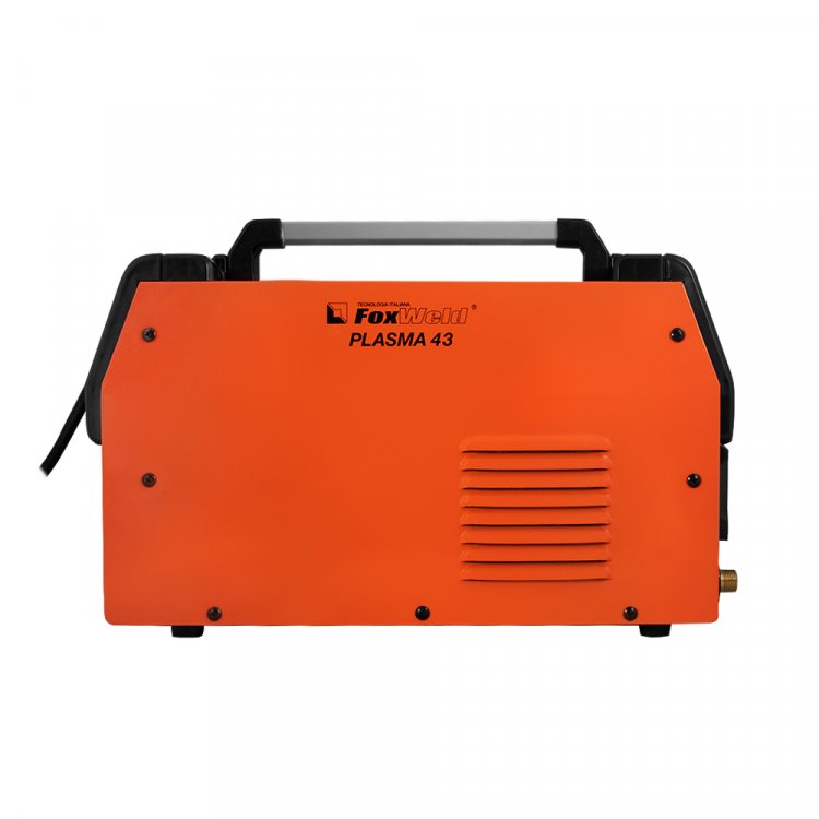 Аппарат плазменной резки Plasma 43  - Легкая 40А установка. Способная прорезать сталь до 15мм, а также справляться со всеми сплавами металлов: алюминий, медь и др. ПВ: 60%. Контактный поджиг дуги. Работа от сети 220В±15%. Цифровой дисплей. Встроенная