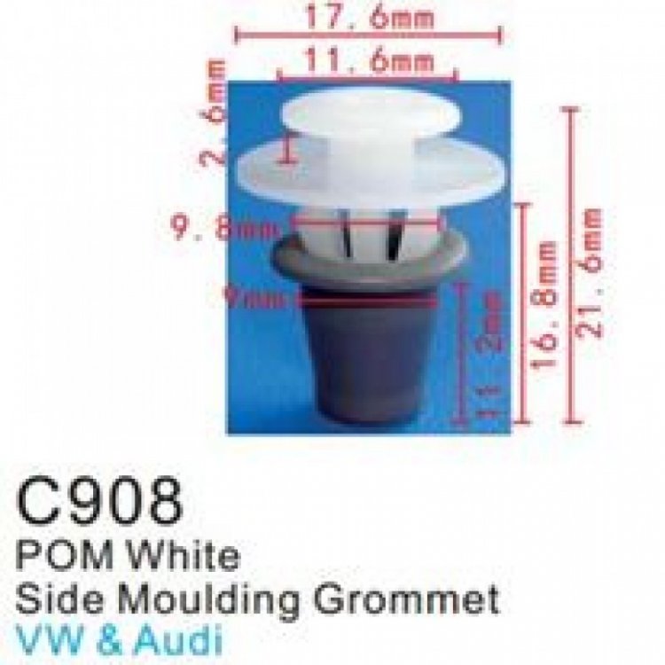 Клипса для крепления внутренней обшивки а/м Фольксваген пластиковая (100шт/уп.)