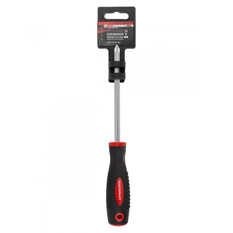 Отвертка крестовая магнитная "Profi" S2 PH2.0х125мм, в пластиковом держателе