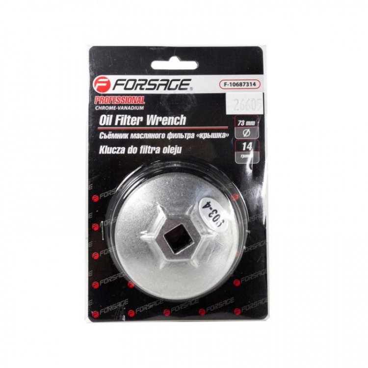 Съемник масляного фильтра "крышка" 73мм х 14гр, в блистере