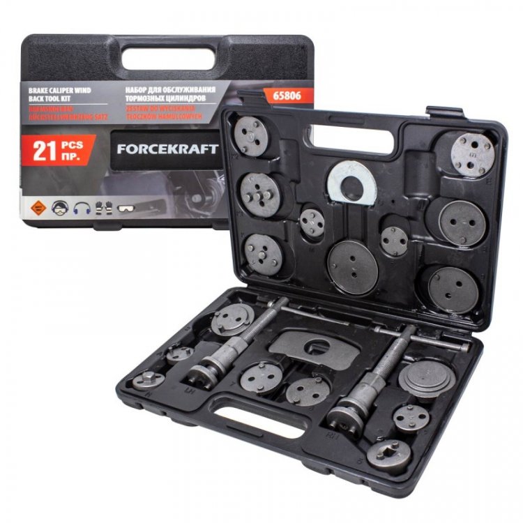 Набор инструментов для обслуживания тормозных цилиндров 21пр. (право/левосторонний привод), в кейсе Набор инструментов для обслуживания тормозных цилиндров 21пр. (право/левосторонний привод), в кейсе