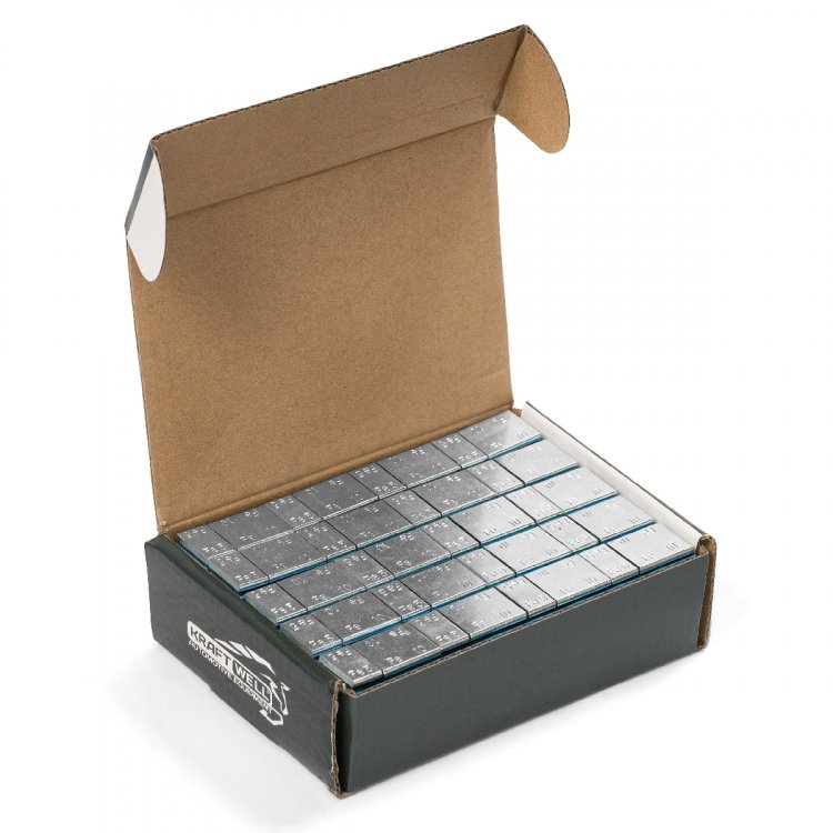 KRW-WS5104LS Грузики самоклеящиеся 4x5гр.+4x10гр., 50 шт., прямые KraftWell