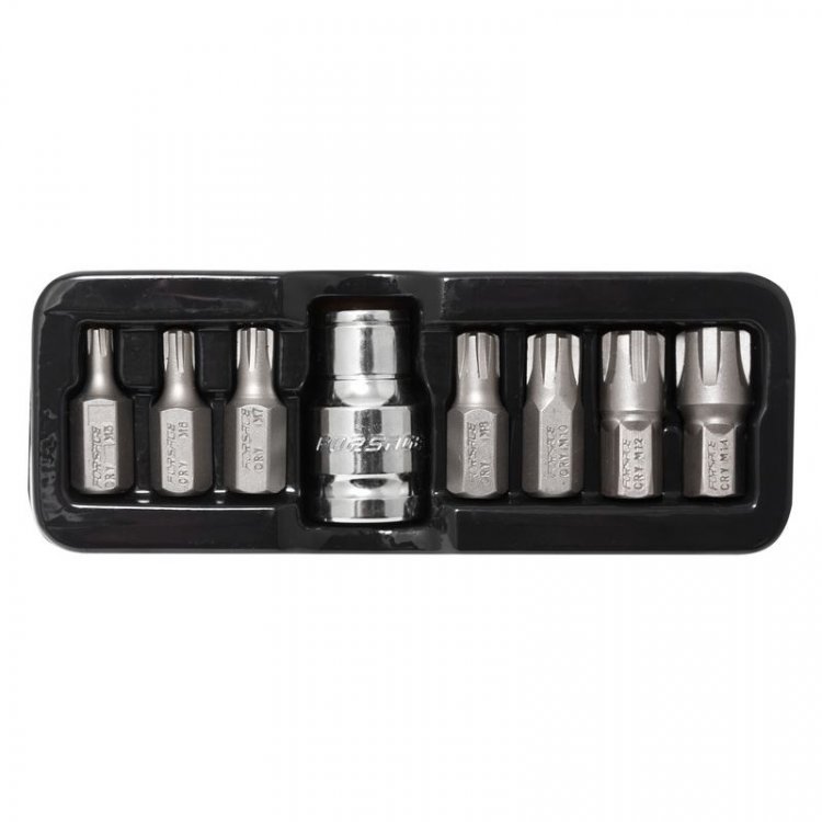 Набор бит RIBE c битодержателем,8пр. 1/2"(L:30;M5,М6,М7,М8,М10,М12,M14) в ложементе