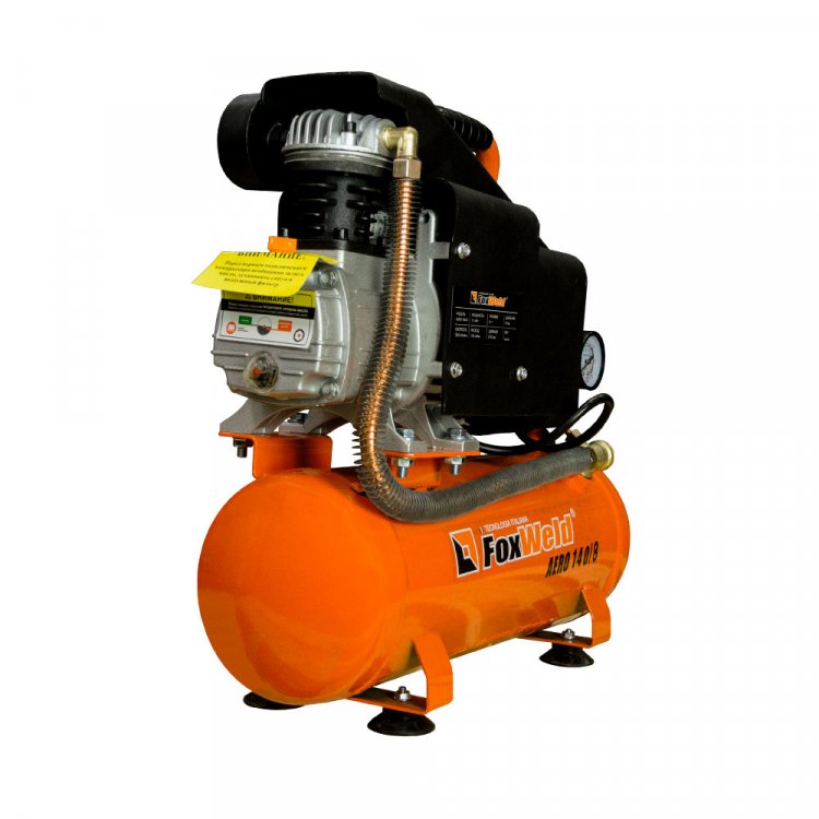 Масляный коаксиальный компрессор AERO 140/8  - (220В, 1,1кВт, 140л/мин, бак 8л, FoxWeld) (арт. 5068)