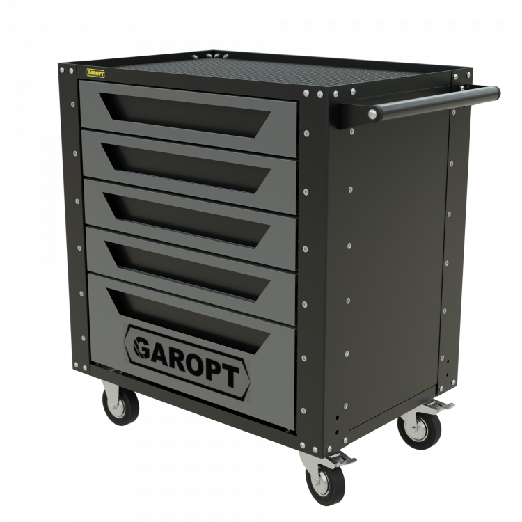 Gt5 Тележка инструментальная Garopt 5 ящиков БЕЗ ЦВЕТОВЫХ ФАСАДОВ, GAROPT Серия "Low-cost"