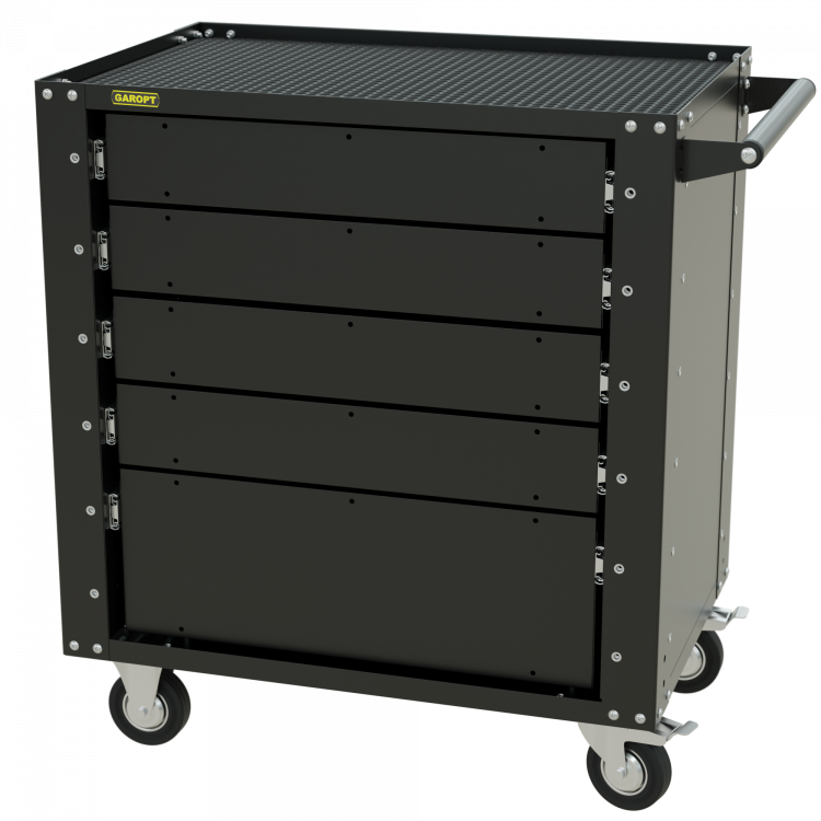 Gt5 Тележка инструментальная Garopt 5 ящиков БЕЗ ЦВЕТОВЫХ ФАСАДОВ, GAROPT Серия "Low-cost"