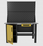 Верстак однотумбовый с ящиком и двумя экранами 1400*700 GAROPT желтый, GT1400STDY1PP2.yell