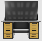 Верстак двухтумбовый 5 ящиков /5 ящиков с двумя экранами 1800*700 желтый GAROPT, GT1800Y5Y5PP2.yell