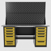 Верстак двухтумбовый 5 ящиков /5 ящиков с двумя экранами 1800*700 желтый GAROPT, GT1800Y5Y5PP2.yell