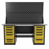 Верстак двухтумбовый 5 ящиков /5 ящиков с двумя экранами 1800*700 желтый GAROPT, GT1800Y5Y5PP2.yell