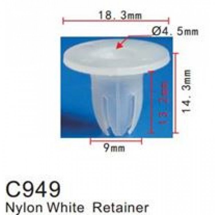 Клипса для крепления внутренней обшивки а/м Мерседес пластиковая (100шт/уп.)