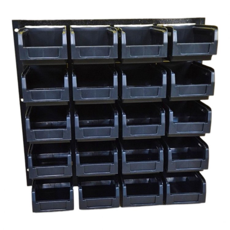 Держатель GAROPT для лотков 20шт (лотки в комплекте), крепление на стену или перфорированную панель