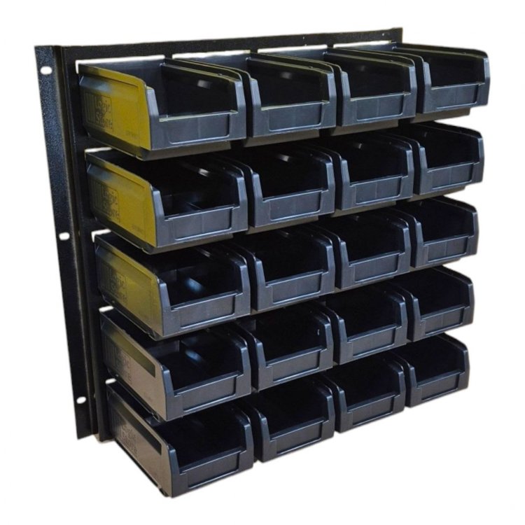 Держатель GAROPT для лотков 20шт (лотки в комплекте), крепление на стену или перфорированную панель