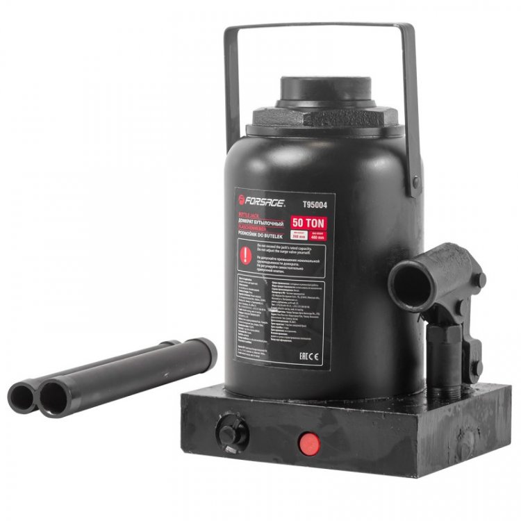 Домкрат бутылочный 50т с клапаном (h min 260мм, h max 415мм) Домкрат бутылочный 50т с клапаном (h min 260мм, h max 415мм)
