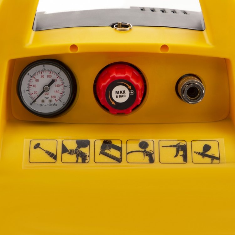 Компрессор воздушный безмасляный РС 1/6-180, 1,1 кВт, 180 л/мин, 6 л// Denzel Компрессор воздушный безмасляный РС 1/6-180, 1,1 кВт, 180 л/мин, 6 л// Denzel