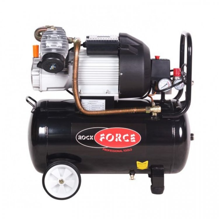 Компрессор 2-х поршневой с прямым приводом (3.0кВт,  8 бар, ресивер 50л, 356л/м, 2850 об/мин,  220В, медная обмотка электродвигателя)