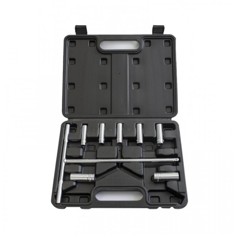 Набор инструментов с Т-образным воротком,9 пр.1/4" (6гр)(8-14мм) Набор инструментов с Т-образным воротком,9 пр.1/4" (6гр)(8-14мм)