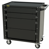 GT4 Тележка инструментальная Garopt 4 ящиков, БЕЗ ЦВЕТОВЫХ ФАСАДОВ, GAROPT  Серия "Low-cost"