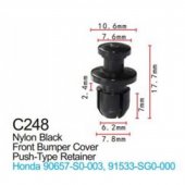 Клипса для крепления внутренней обшивки а/м Хендай/ Хонда пластиковая (100шт/уп.)