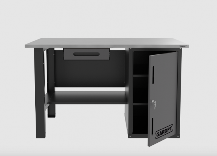 Верстак однотумбовый с ящиком 1400*700 GAROPT серый, GT1400STDY1.grey