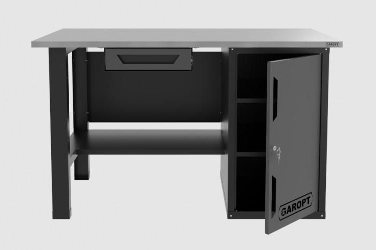 Верстак однотумбовый с ящиком 1400*700 GAROPT серый, GT1400STDY1.grey