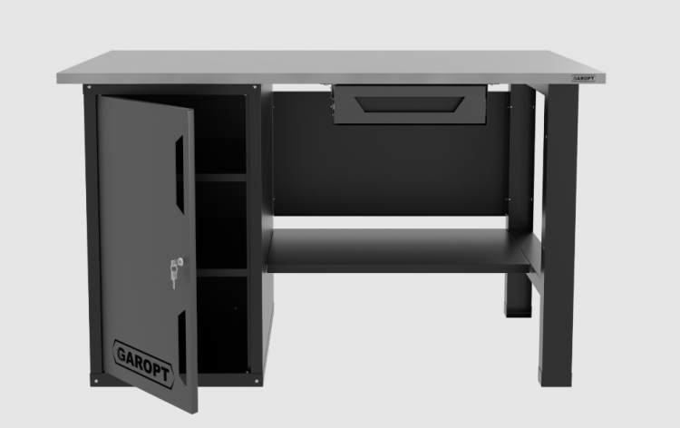 Верстак однотумбовый с ящиком 1400*700 GAROPT серый, GT1400STDY1.grey