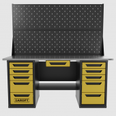 Верстак двухтумбовый 5 ящиков /5 ящиков с ящиком и двумя экранами 1800*700 желтый GAROPT, GT1800Y1Y5Y5PP2.yell