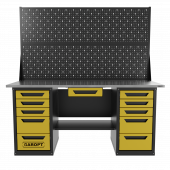 Верстак двухтумбовый 5 ящиков /5 ящиков с ящиком и двумя экранами 1800*700 желтый GAROPT, GT1800Y1Y5Y5PP2.yell