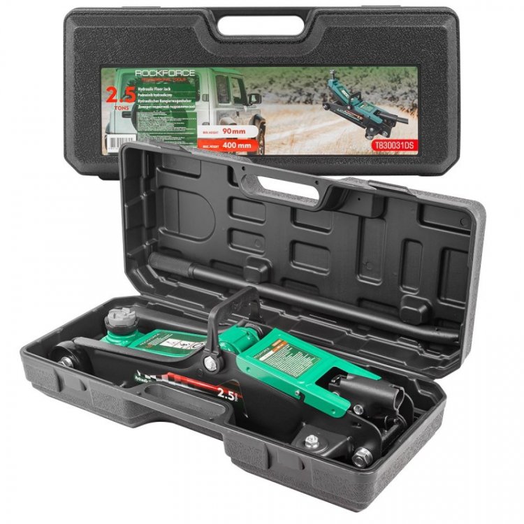 Домкрат подкатной гидравлический 2.5т (h min 90мм, h max 400мм) в кейсе Домкрат подкатной гидравлический 2.5т (h min 90мм, h max 400мм) в кейсе
