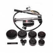 Пробойник гидравлический с насосом15т(Ø63, 76, 80, 89, 100, 114мм; сталь нерж.-2мм; медь/алюм.-4мм,ход штока-22мм),в кейсе