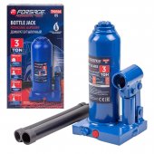 Домкрат гидравлический бутылочный, 3т (с предохранительным клапаном, минимальная высота: 180 мм, ход штока: 105 мм, ход винта: 60 мм, максимальная выс Домкрат гидравлический бутылочный, 3т (с предохранительным клапаном, минимальная высота: 180 мм, ход штока: 105 мм, ход винта: 60 мм, максимальная выс