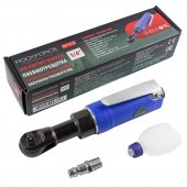 Пневмотрещотка с прорезиненной рукояткой 36Нм, 1/4''(потребление 77л/мин, 240 об/мин, L-200мм,6.3Bar,штуцер 1/4")