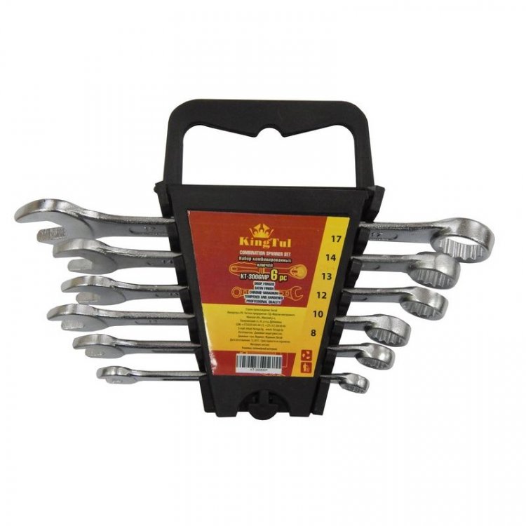 Набор ключей комбинированных 6пр. (8,10,12,13,14,17мм) в пласт. держателе Набор ключей комбинированных 6пр. (8,10,12,13,14,17мм) в пласт. держателе